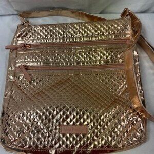 Vera Bradley Rose Gold Metallic Cross body Purse with Adjustable Strap